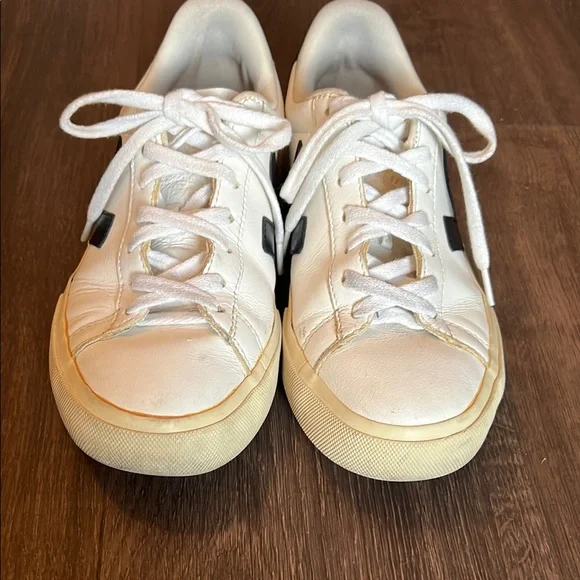 Veja White and Black Sneakers - Picture 3 of 4